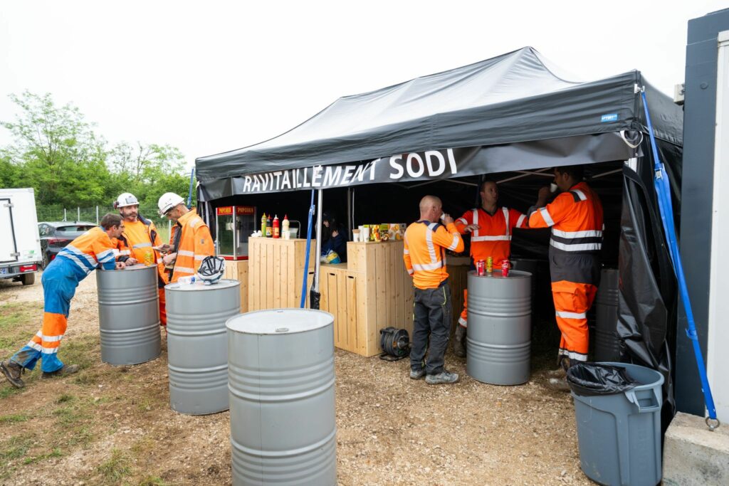 Un stand de ravitaillement était ouvert durant toute l'intervention